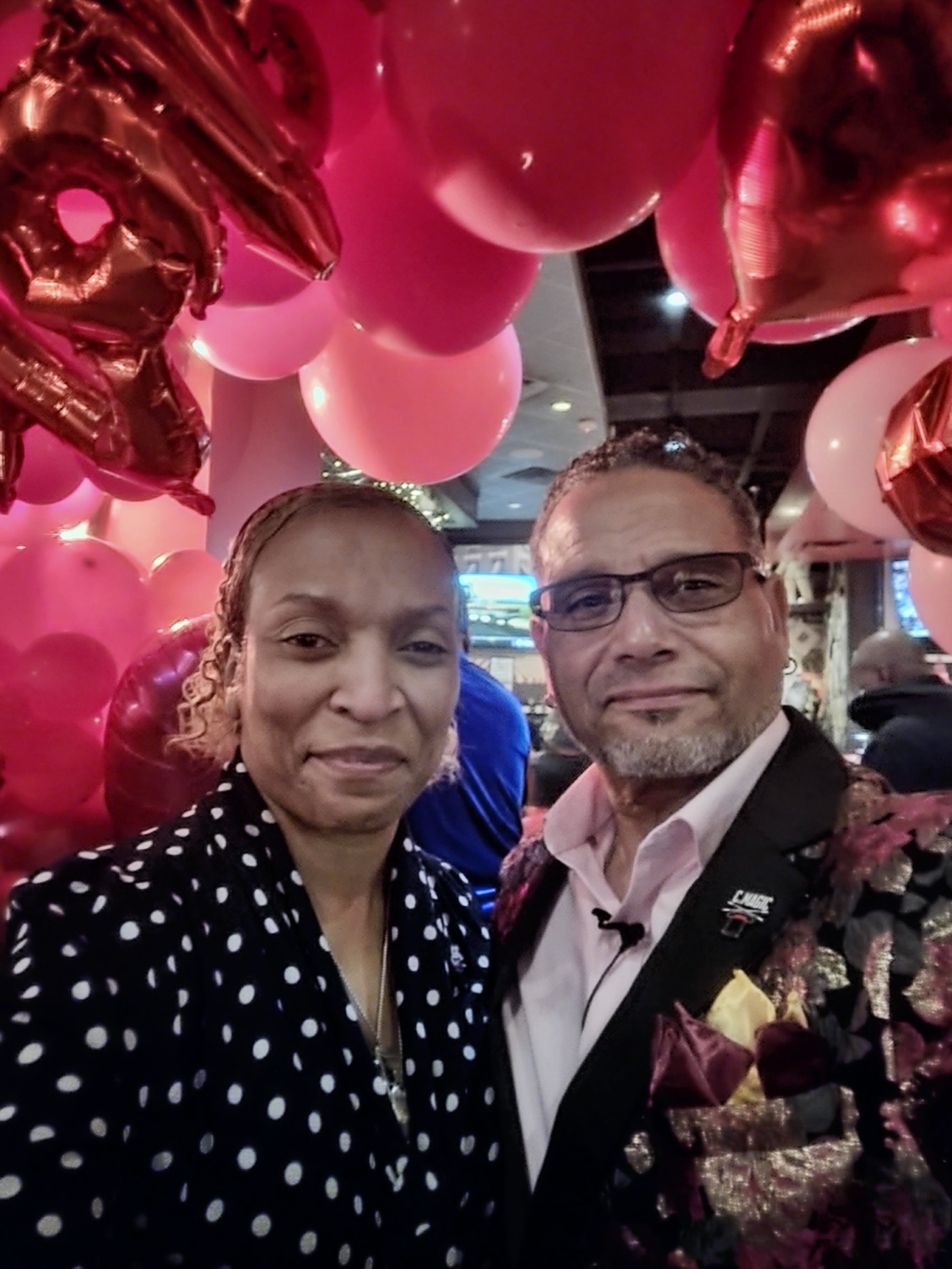 Celebration with pink balloons
