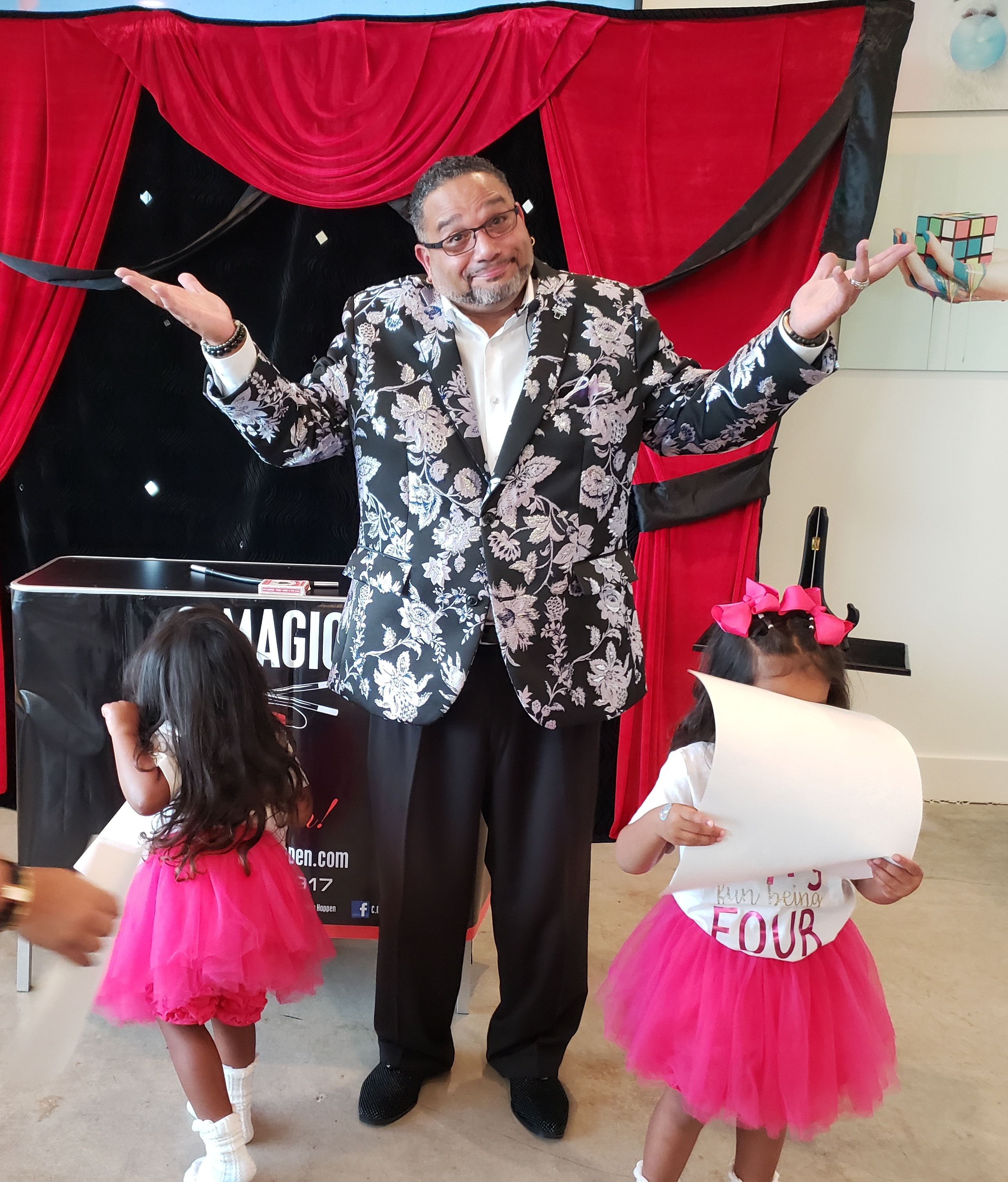 C. Magic with children at birthday party